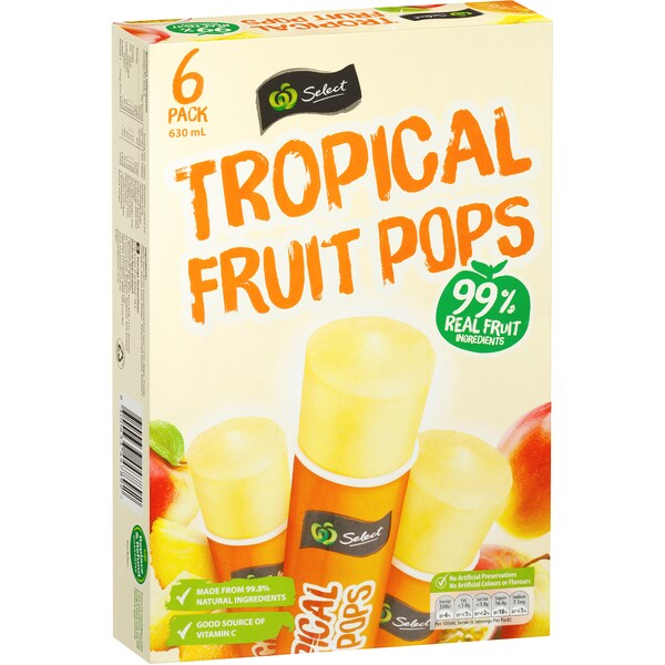 Woolworths Fruit Pop Tropical 6 Pack