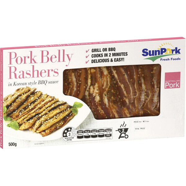 Sunpork Pork Belly In Korean Style Bbq Sauce 500g
