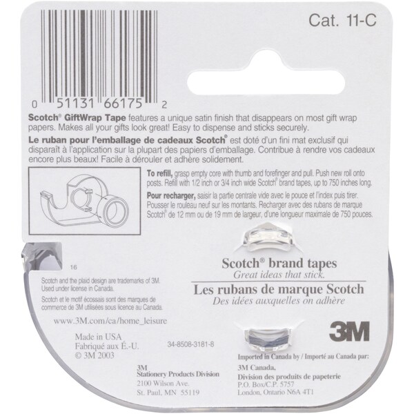 Scotch Gift Wrap Short Roll Each
