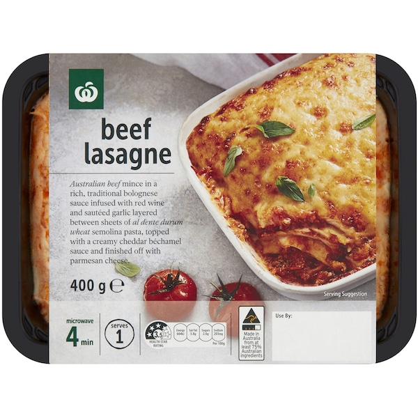 Woolworths Fresh Beef Lasagne 400g