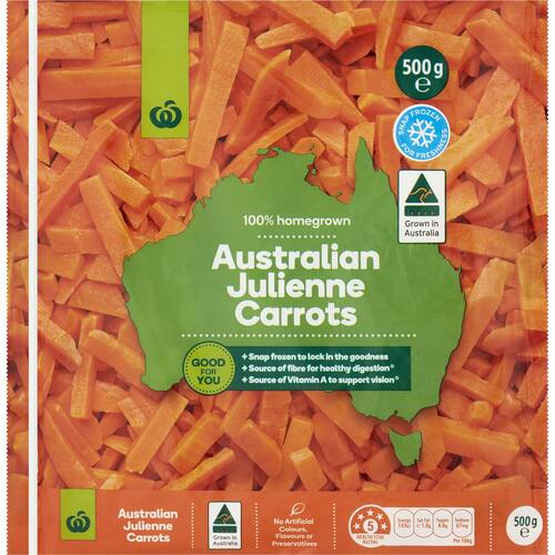 Woolworths Julienne Carrots 500g bunch