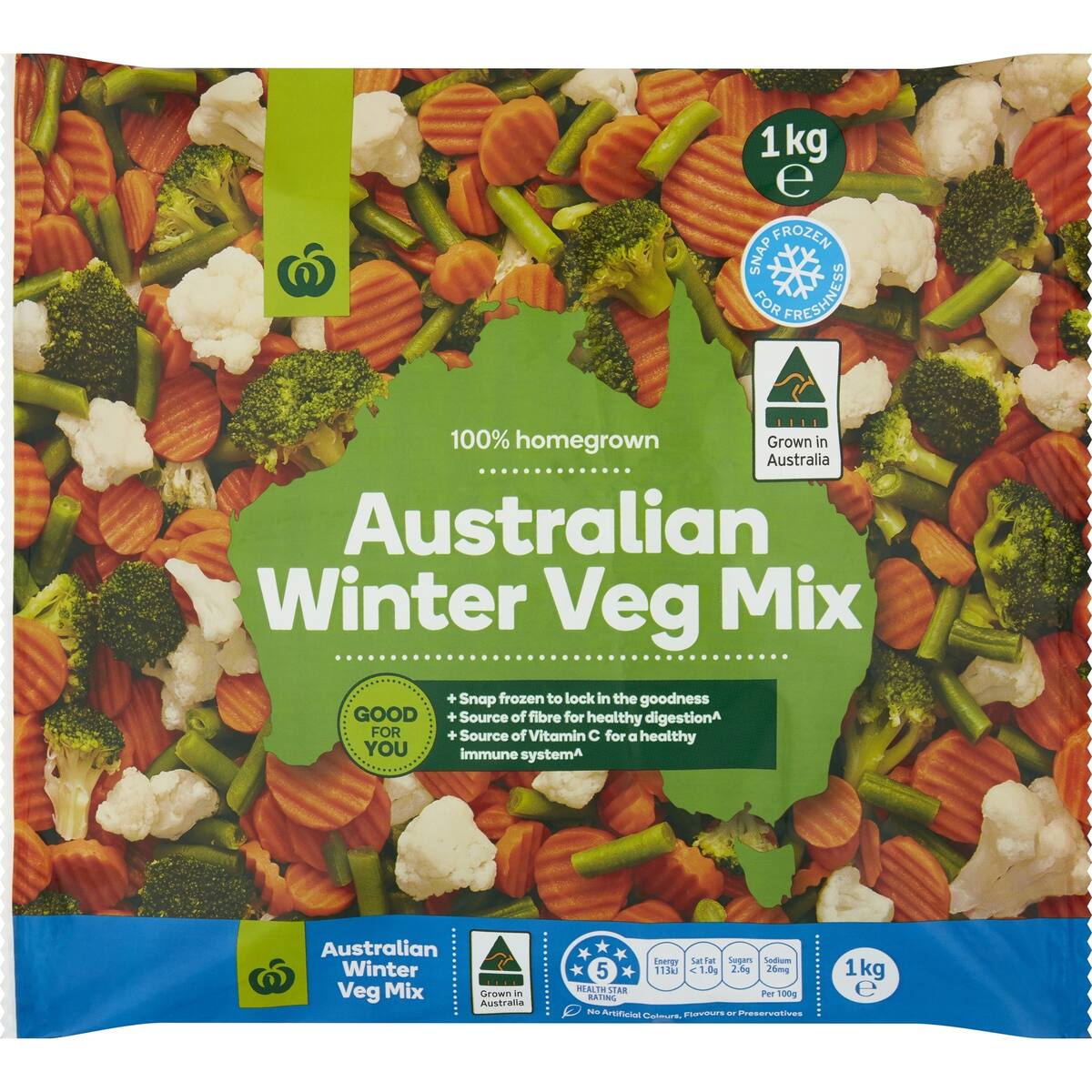 Woolworths Frozen Winter Vegetable Mix 1kg bunch