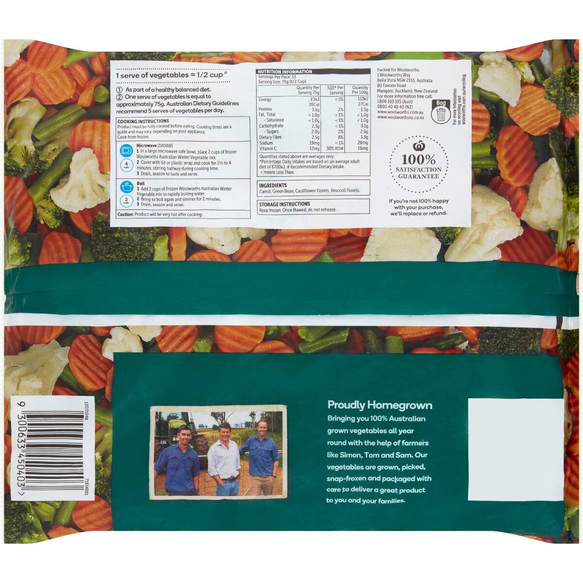 Woolworths Frozen Winter Vegetable Mix 1kg bunch