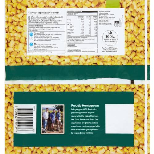 Woolworths Corn Kernels 1kg bunch