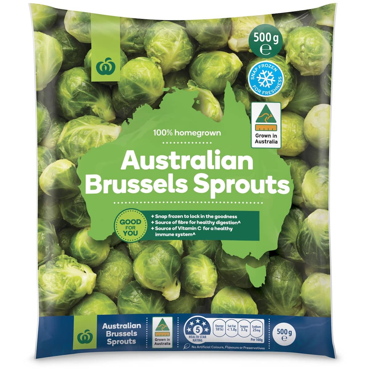 Woolworths Brussels Sprouts 500g bunch