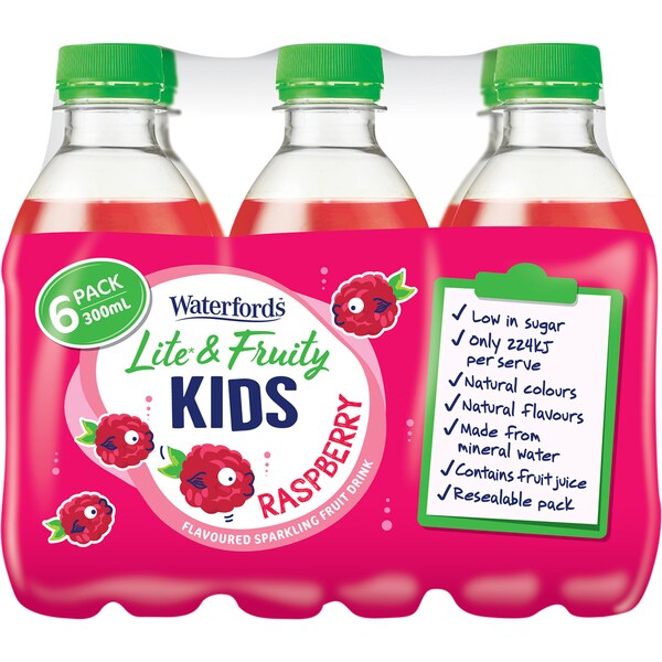 Waterfords Lite & Fruity Kids Raspberry 6x300ml