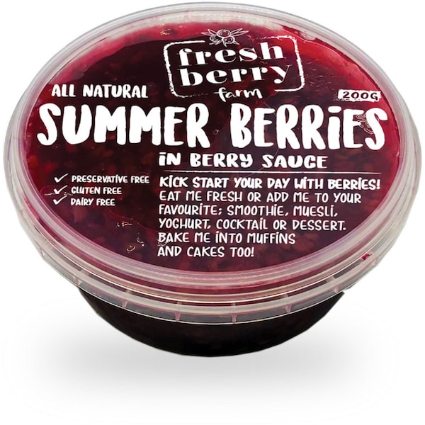 Fresh Berry Farm Berry Sauce Summer Berries 200g Tub