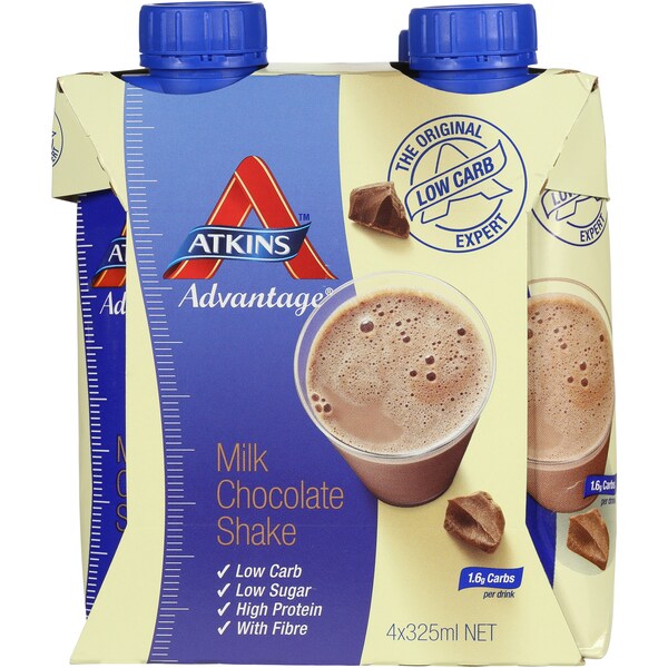 Atkins Advantage Ready To Drink Chocolate 4 x325ml