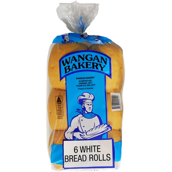 Wangan Bakery White Bread Rolls 6 pack