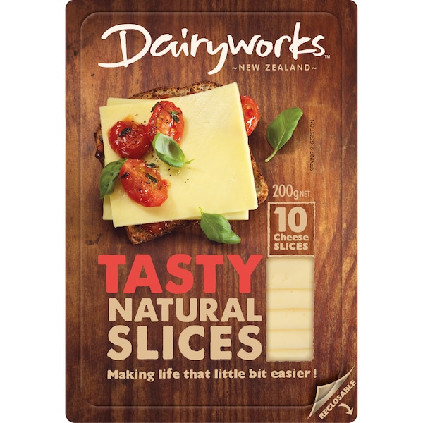 Dairyworks Tasty Natural Cheese Slices 10 pack