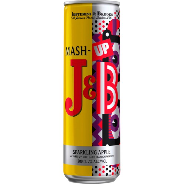 J&B Mash-Up Whisky & Sparkling Apple Can 300ml Single