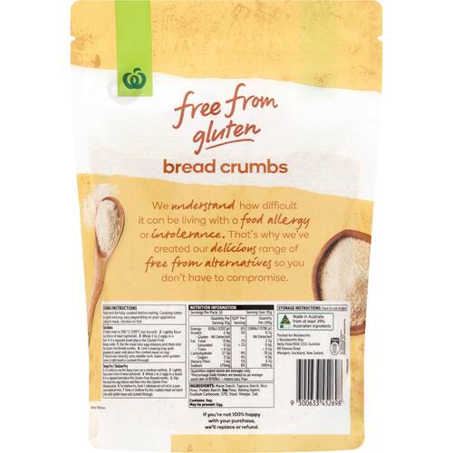 Woolworths Free From Gluten Breadcrumbs 350g bunch
