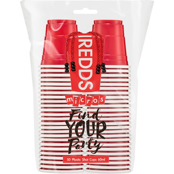 Redds Micros Shot Cups 60ml 50 Pack