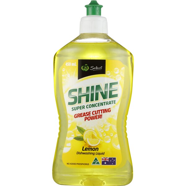 Woolworths Select Shine Dishwashing Liquid Lemon 450ml