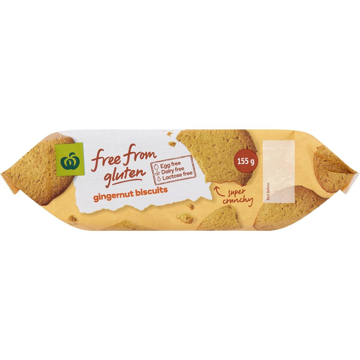 Woolworths Free From Gluten Gingernut Biscuit 155g bunch