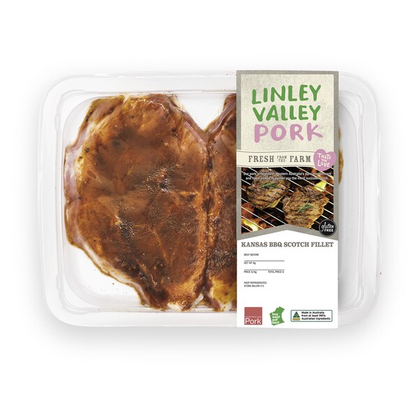 Linley Valley Kansas Bbq Pork Scotch Fillet  400g