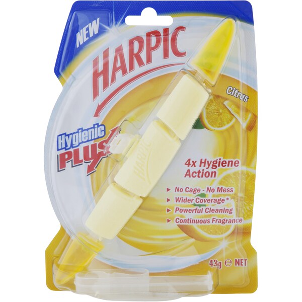 Harpic Hygienic Plus Toilet Cleaner Citrus 43g