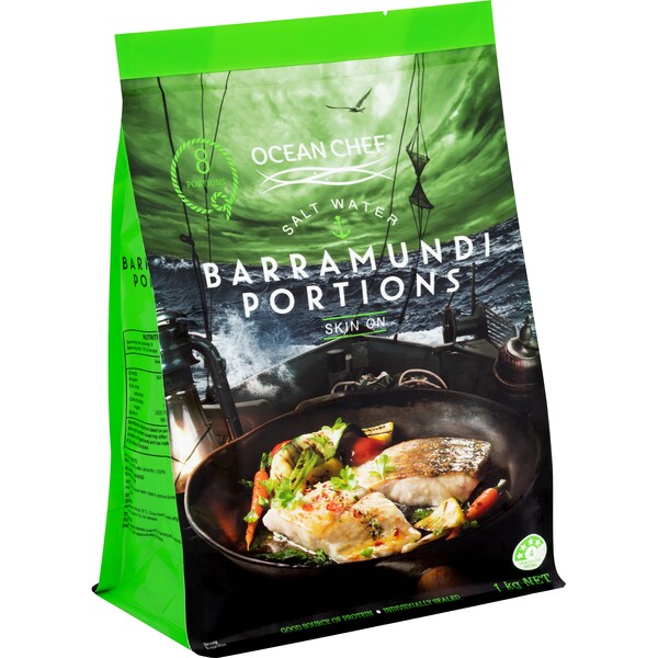 Ocean Chef Barramundi Salt Water Portions Skin On 1kg