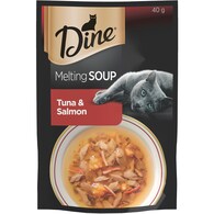 Dine Melting Soup Adult Wet Cat Food Tuna & Salmon Pouch