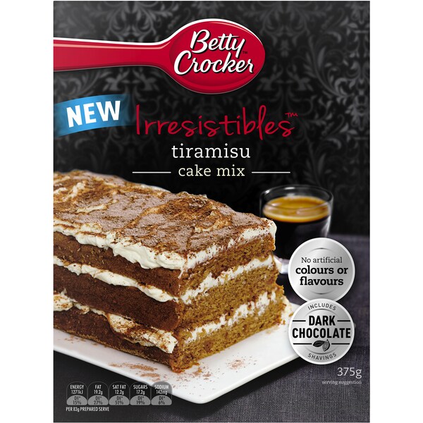 Betty Crockers Irresistibles   Cake Mix Tiramisu 375g