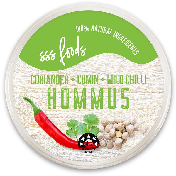 SSS Foods Hommus Coriander Cummin & Mild Chilli 225g