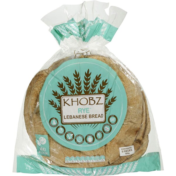 Khobz Rye Lebanese Bread Rye Round 500g
