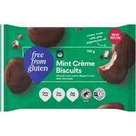 Woolworths Free From Gluten Mint Creme Biscuit