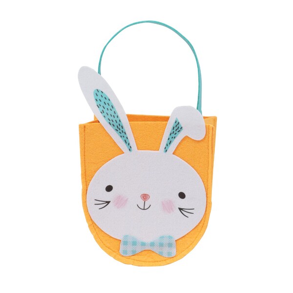 Easter Felt Egg Hunting Bag With Bunny Orange each