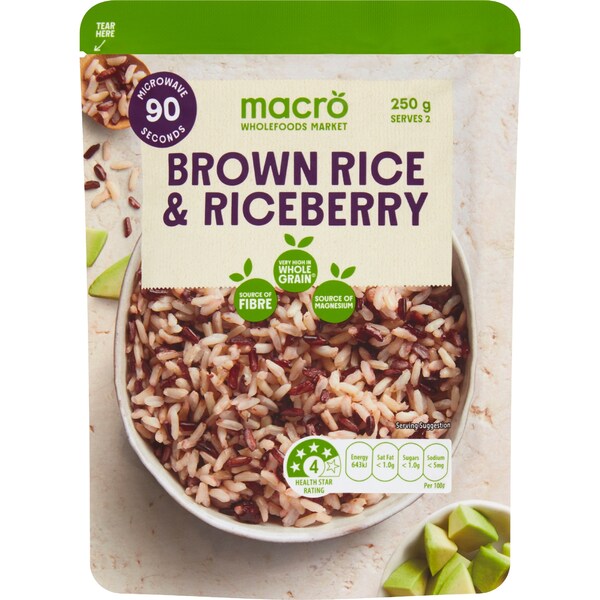 Macro Brown Rice & Riceberry Pouch 250g