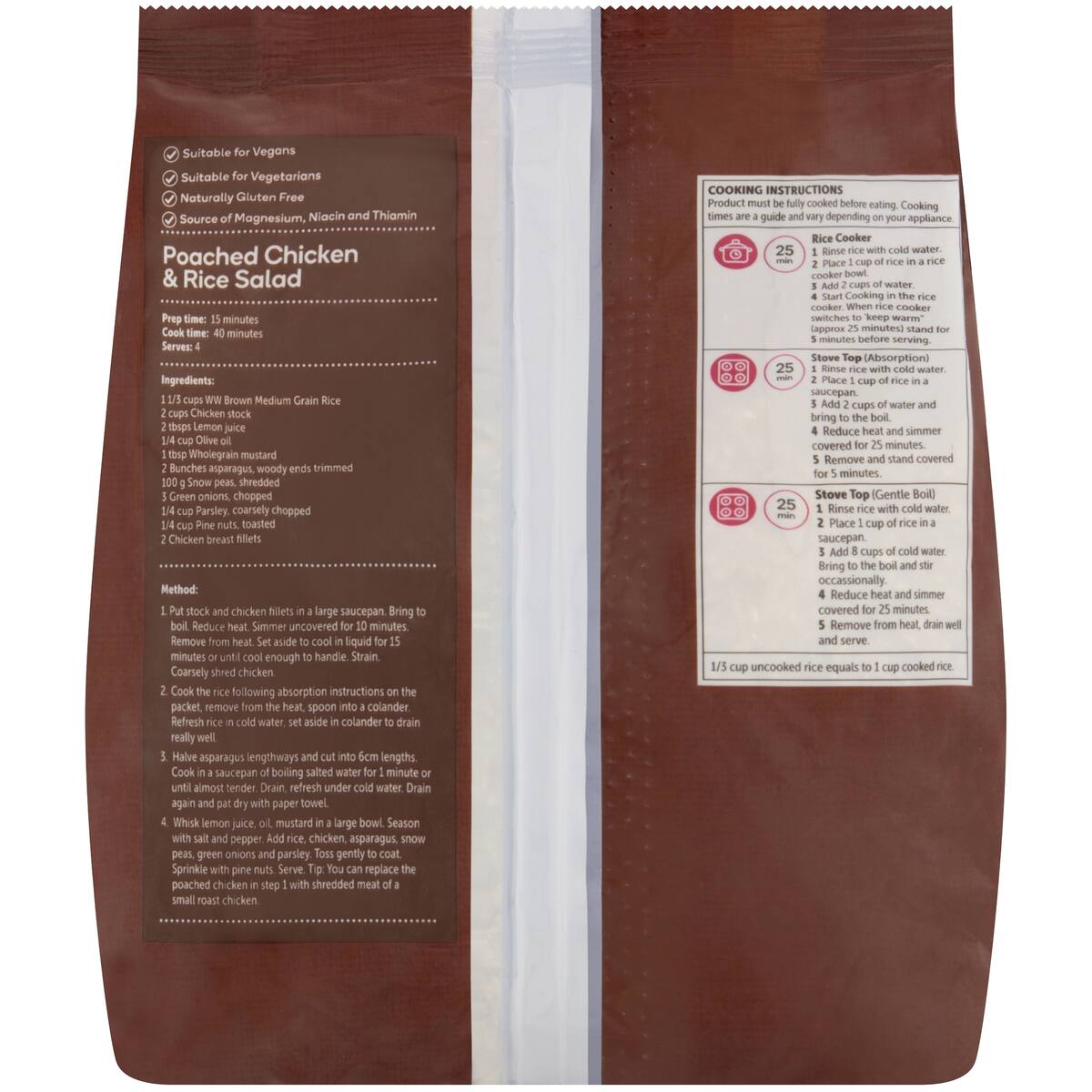 Woolworths Brown Rice Grain 1kg bunch