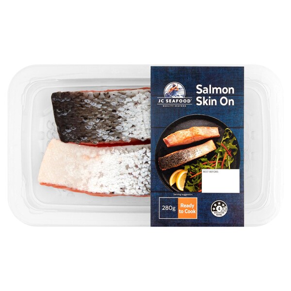 JC Seafood Salmon Portions Skin On 280g
