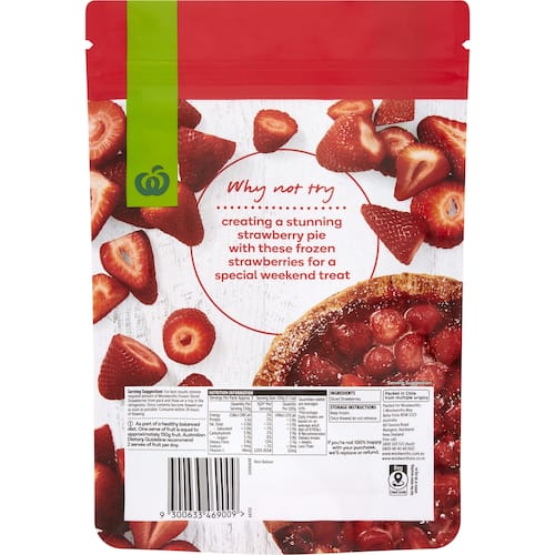 Woolworths Frozen Strawberries 500g bunch