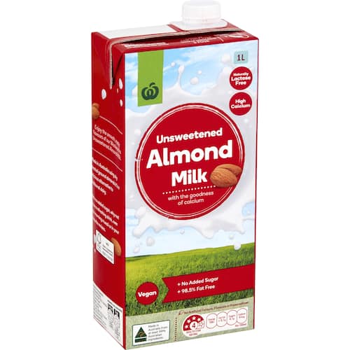 Woolworths Unsweetened Almond Milk 1l bunch