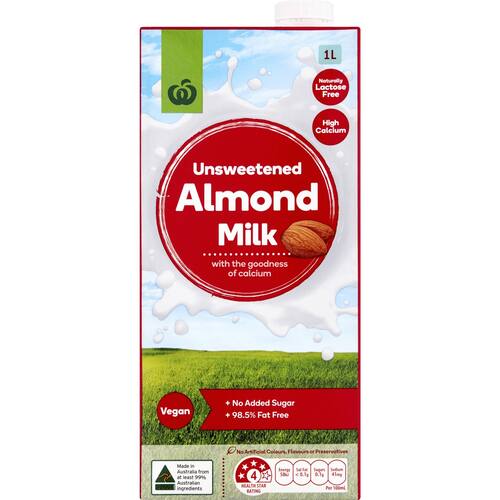 Woolworths Unsweetened Almond Milk 1l bunch