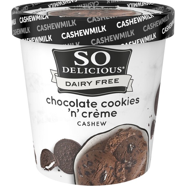 So Delicious Dairy Free Chocolate Cookies n Creme Cashew Frozen Dessert 473ml
