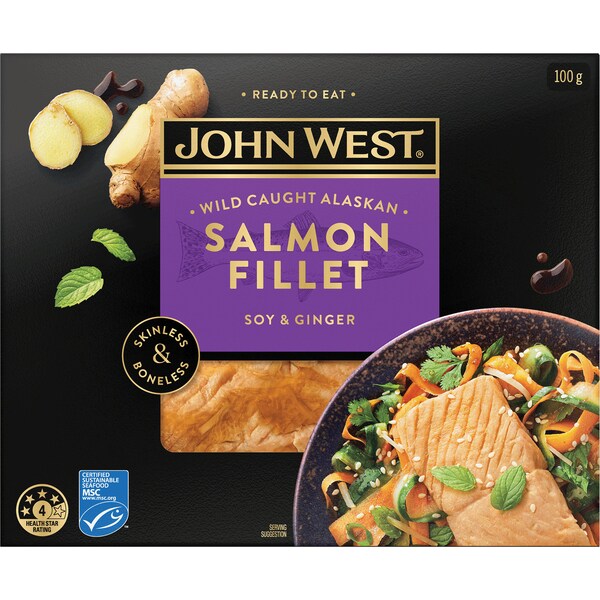 John West Salmon Fillet Soy & Ginger 100g