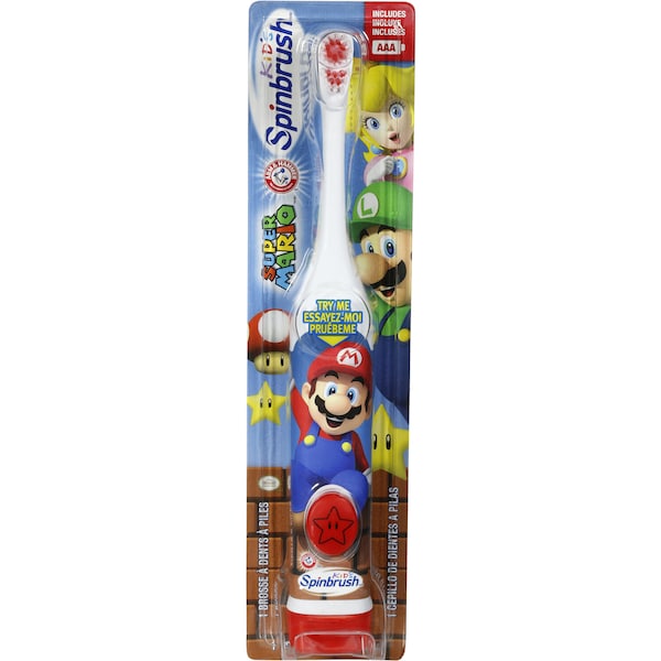 Spinbrush Toothbrush Electric Kids Mario Or Princess Each