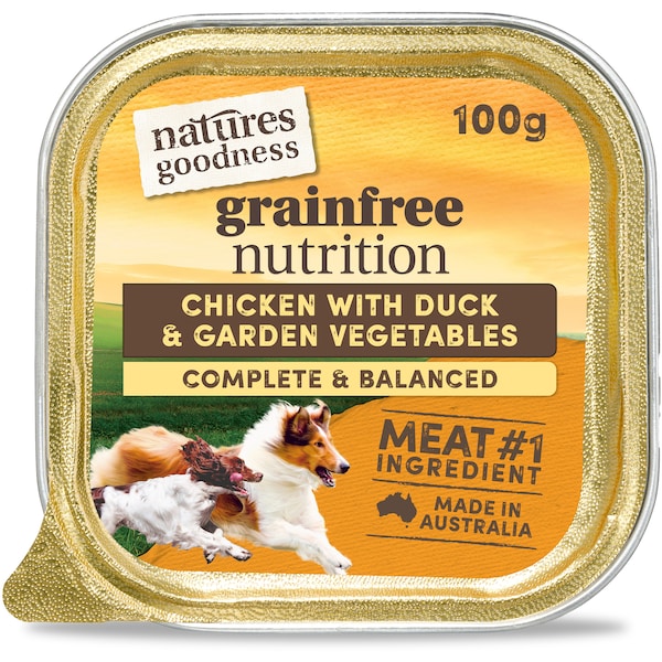 Natures Goodness Grain Free Adult Wet Dog Food Chicken, Duck & Garden Veges 100g