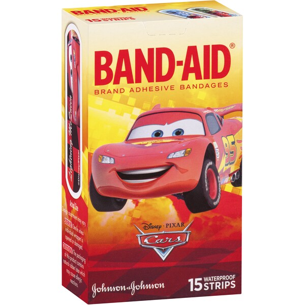 Band-Aid Plastic Strips Cars 15pk