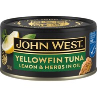 John West Yellowfin Tuna With Lemon & Herbs In Oil