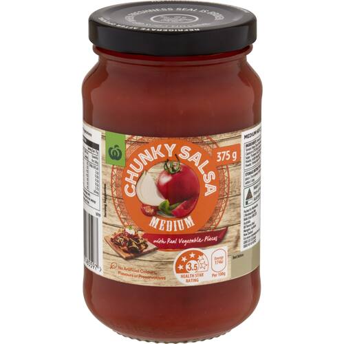 Woolworths Salsa Chunky Medium 375g bunch