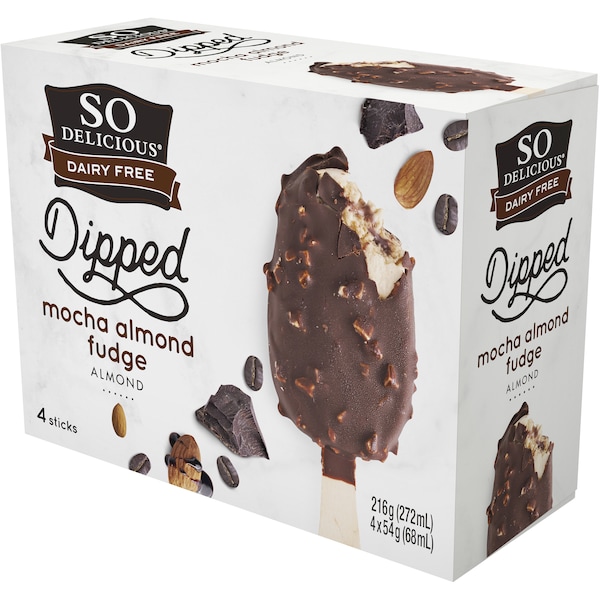 So Delicious Dairy Free Dipped Mocha Fudge Almond Ice Cream 4 Pack