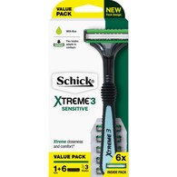 Schick Xtreme 3 Sensitive Hybrid Razor & 6 Cartridges