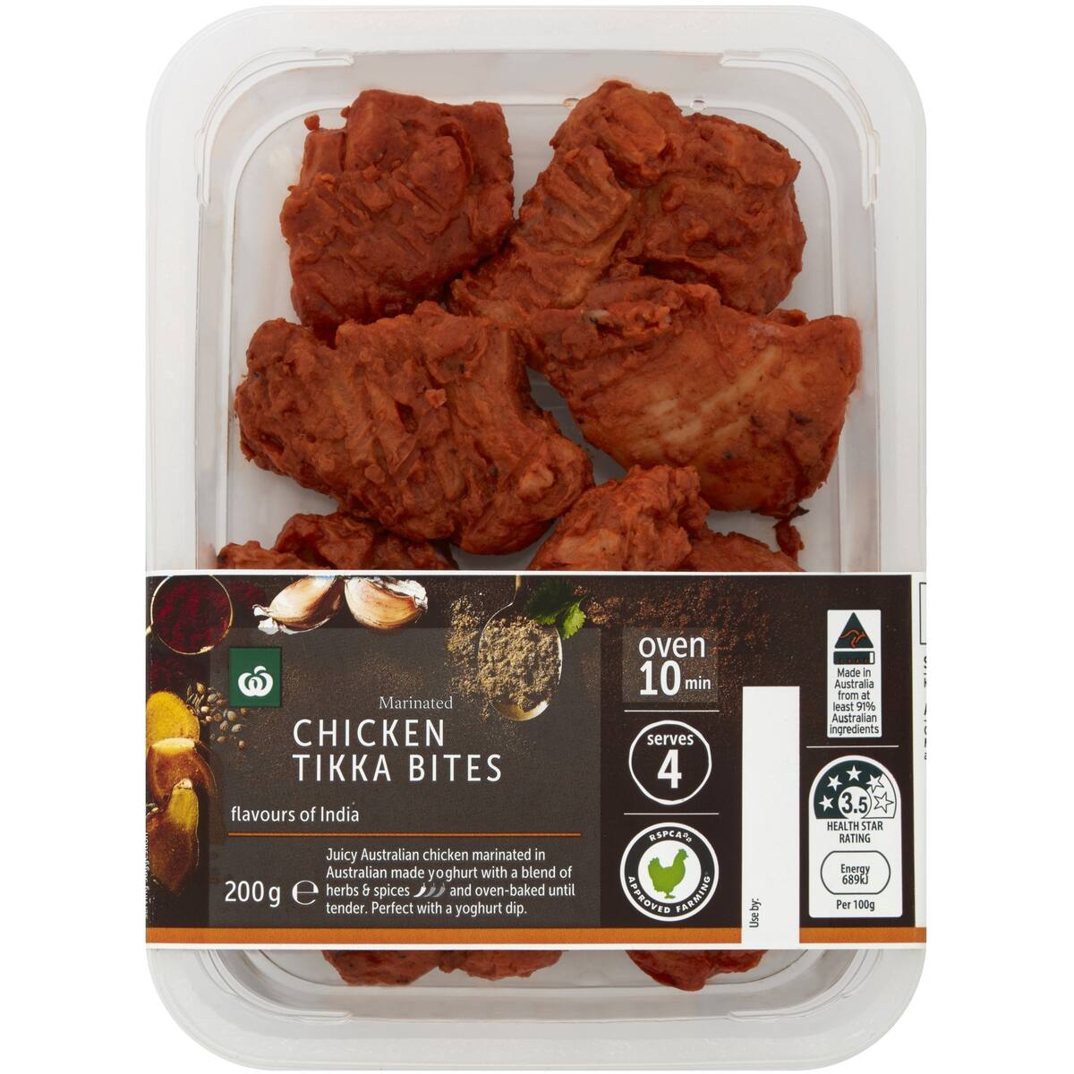 Woolworths Chicken Tikka Bites 200g bunch