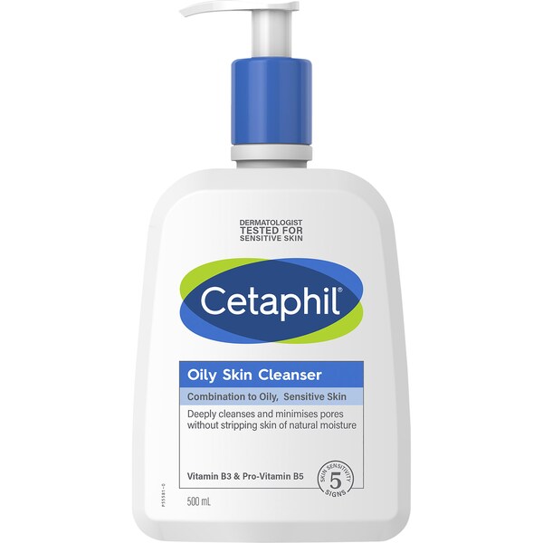 Cetaphil Oily Skin Cleanser, Oily & Combination Skin 500mL