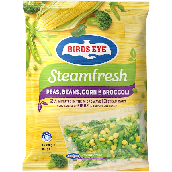 Birds Eye Steamfresh Peas Beans Corn & Broccoli 450g