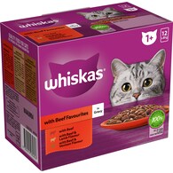 Whiskas 1+ Years Wet Cat Food Favourites Beef In Gravy Pouch