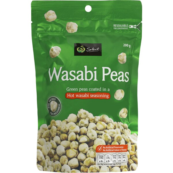 Woolworths Select Wasabi Peas  250g