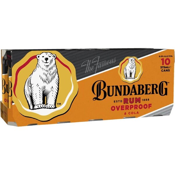 Bundaberg Rum & Cola Op 375mL x 10 pack