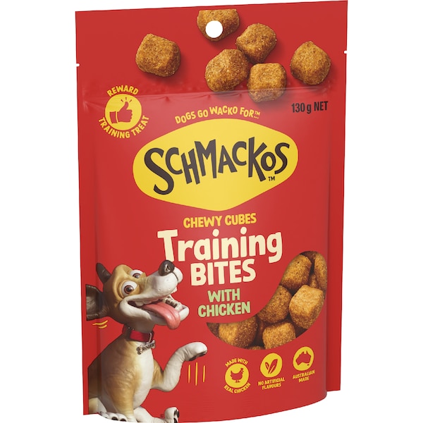 Schmackos Tasty Bites Chewy Cubes With Chicken Dog Treats 130g